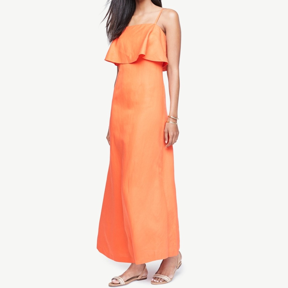 Orange Ann Taylor Maxi Dress. Size 8